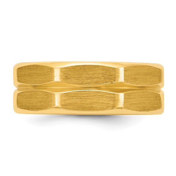 14k IB Goodman Mens Satin Octagonal 7.7mm Ring