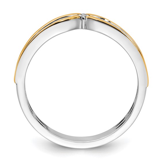 14ktt IB Goodman Mens Polished Complete 1/20ct Diamond Ring