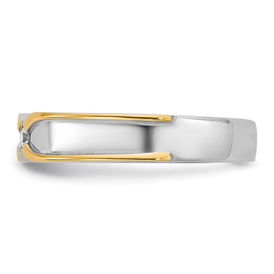 14ktt IB Goodman Mens Polished Complete 1/20ct Diamond Ring