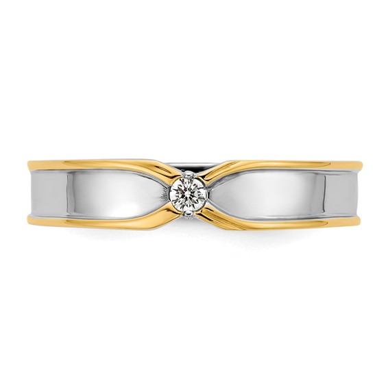 14ktt IB Goodman Mens Polished Complete 1/20ct Diamond Ring