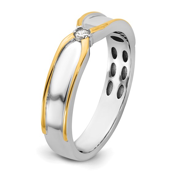 14ktt IB Goodman Mens Polished Complete 1/20ct Diamond Ring