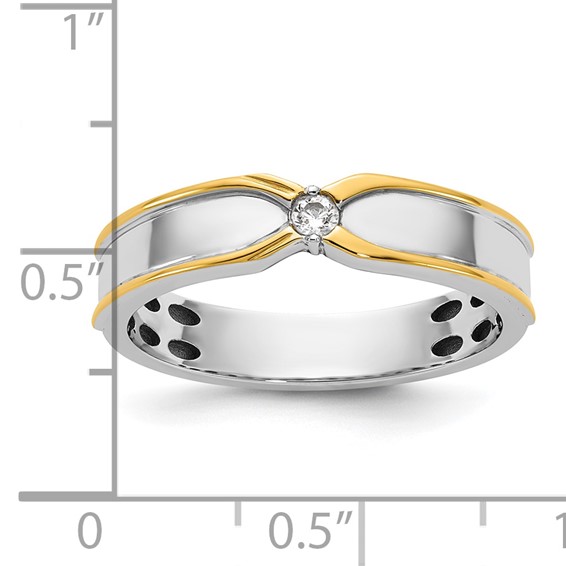 14ktt IB Goodman Mens Polished Complete 1/20ct Diamond Ring