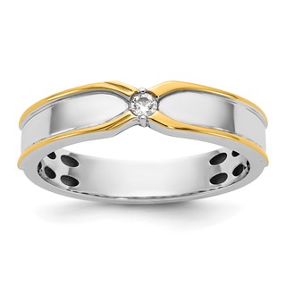 14ktt IB Goodman Mens Polished Complete 1/20ct Diamond Ring