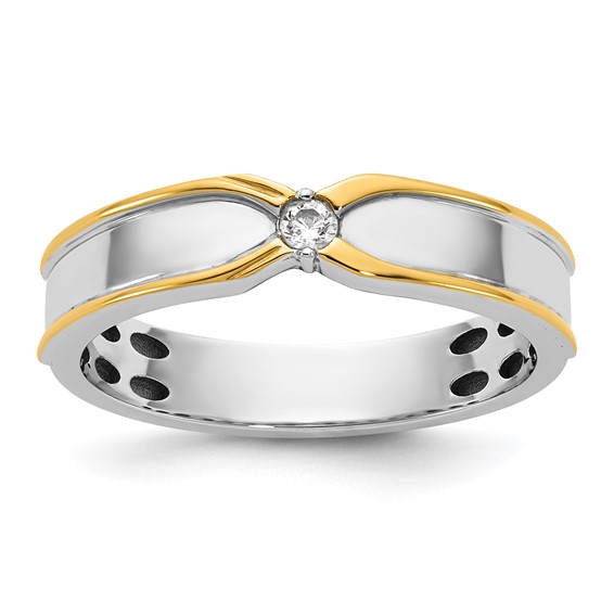 14ktt IB Goodman Mens Polished Complete 1/20ct Diamond Ring