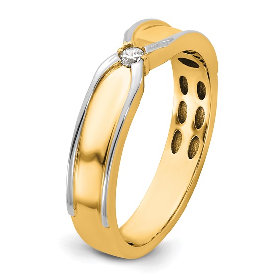 14ktt IB Goodman Mens Polished Complete 1/20ct Diamond Ring