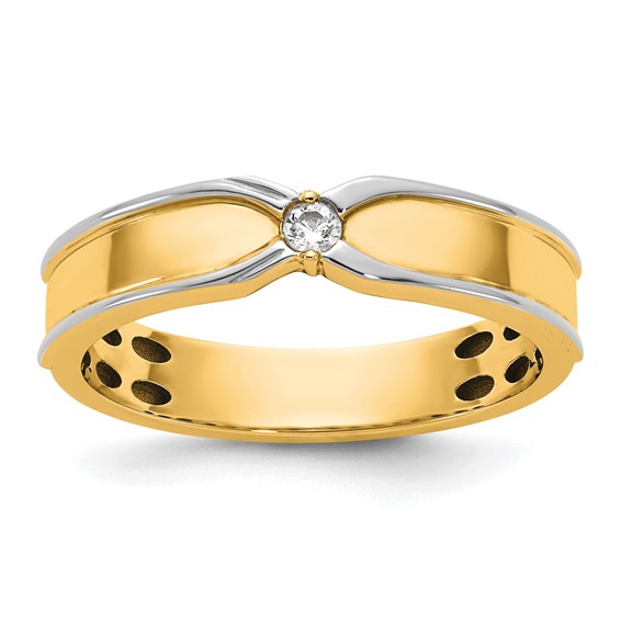 14ktt IB Goodman Mens Polished Complete 1/20ct Diamond Ring