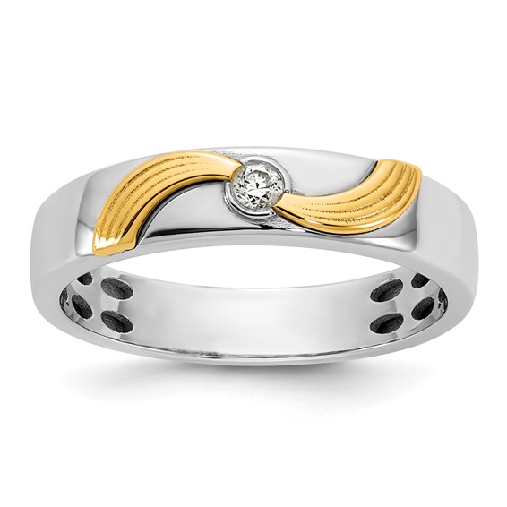 14ktt IB Goodman Mens Polished Diamond Ring Mounting