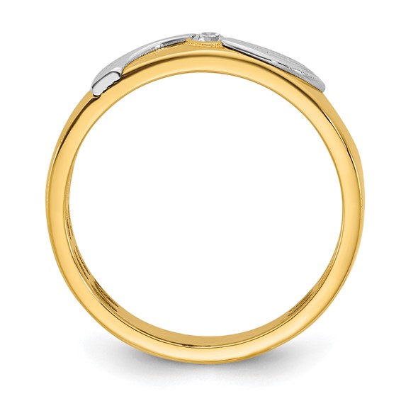 14ktt IB Goodman Mens Polished Complete 1/20ct Diamond Ring