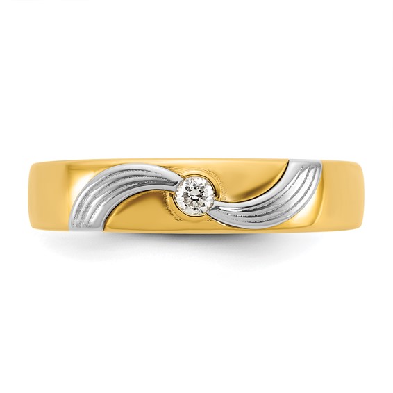 14ktt IB Goodman Mens Polished Complete 1/20ct Diamond Ring