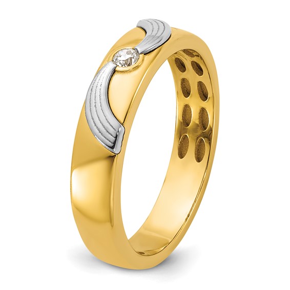 14ktt IB Goodman Mens Polished Complete 1/20ct Diamond Ring