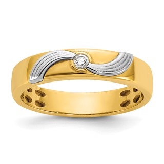 14ktt IB Goodman Mens Polished Complete 1/20ct Diamond Ring