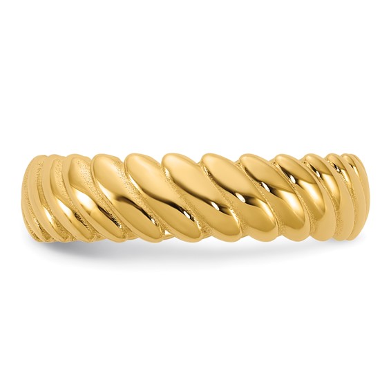 14k IB Goodman Mens Polished Twisted 6mm Ring