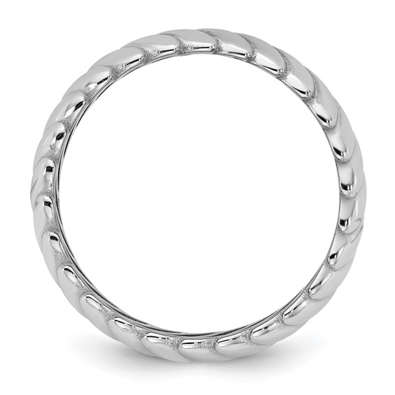 14k White Gold IB Goodman Mens Polished Twisted 7.7mm Ring