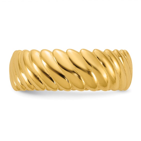 14k IB Goodman Mens Polished Twisted 7.7mm Ring