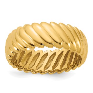 14k IB Goodman Mens Polished Twisted 7.7mm Ring