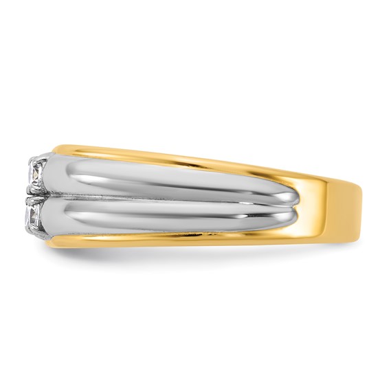 14ktt IB Goodman Mens Polished Complete 4-Stone 1/3ct Diamond Ring