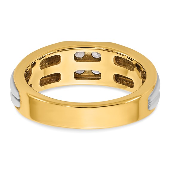 14ktt IB Goodman Mens Polished Complete 4-Stone 1/3ct Diamond Ring