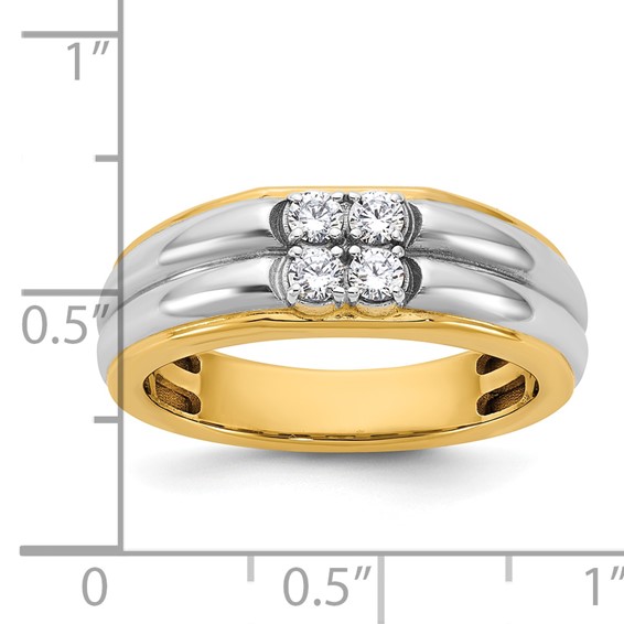 14ktt IB Goodman Mens Polished Complete 4-Stone 1/3ct Diamond Ring