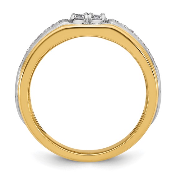 14ktt IB Goodman Mens Polished Complete 4-Stone 5/8ct Diamond Ring