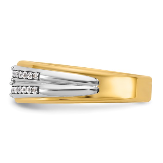 14ktt IB Goodman Mens Polished Complete 4-Stone 5/8ct Diamond Ring