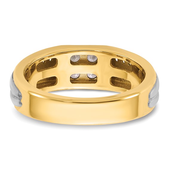 14ktt IB Goodman Mens Polished Complete 4-Stone 5/8ct Diamond Ring