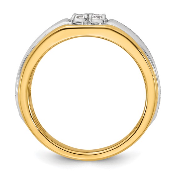 14ktt IB Goodman Mens Polished 4-Stone Diamond Ring Mounting