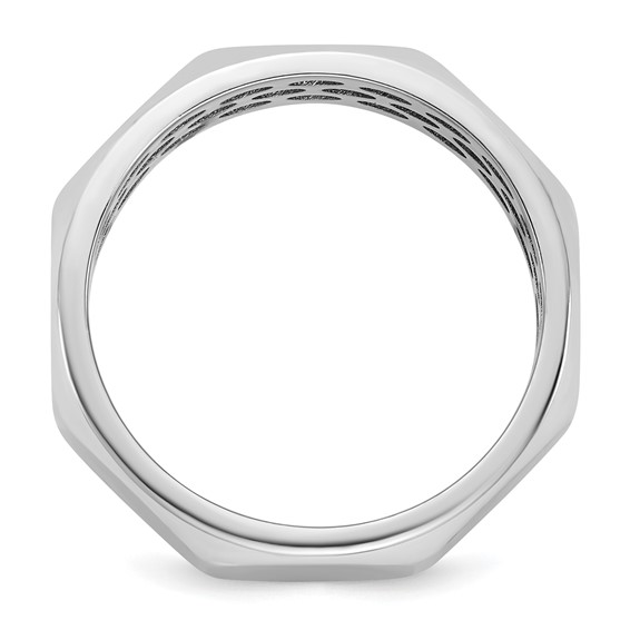 14kw IB Goodman Mens Satin 7.7mm Octagonal Ring