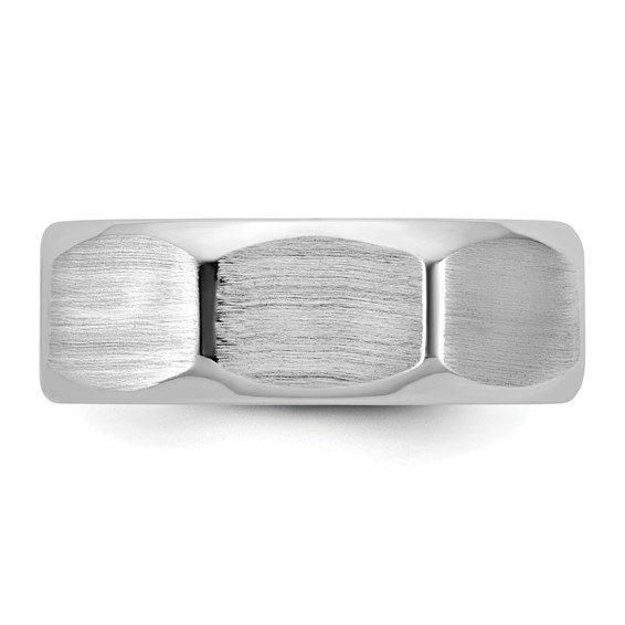 14kw IB Goodman Mens Satin 7.7mm Octagonal Ring