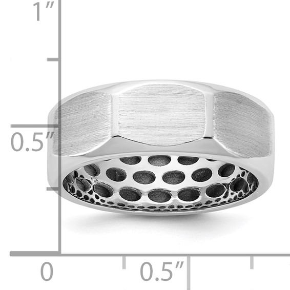 14kw IB Goodman Mens Satin 7.7mm Octagonal Ring