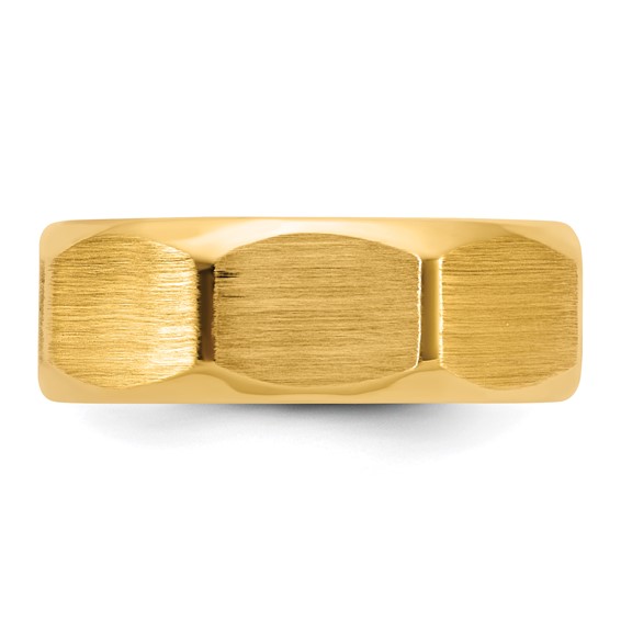 14ky IB Goodman Mens Satin 7.7mm Octagonal Ring