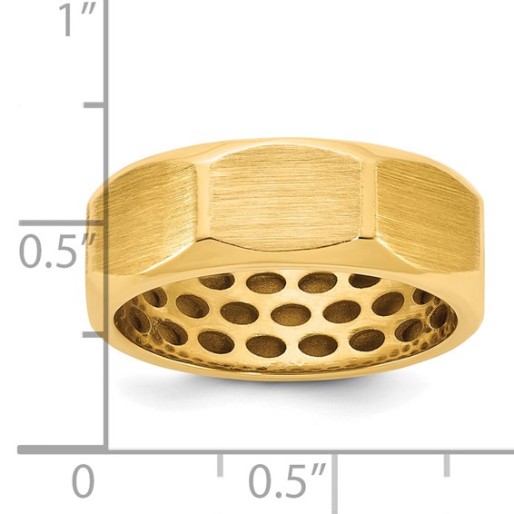 14ky IB Goodman Mens Satin 7.7mm Octagonal Ring