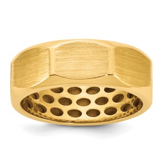 14ky IB Goodman Mens Satin 7.7mm Octagonal Ring