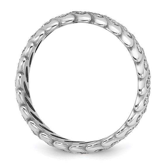 14k White Gold Polished Diamond Band Ring Mounting Size 6