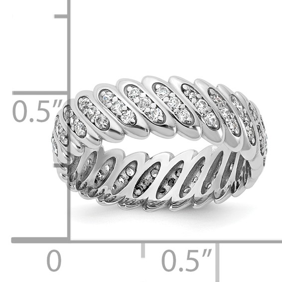 14k White Gold Polished Diamond Band Ring Mounting Size 6