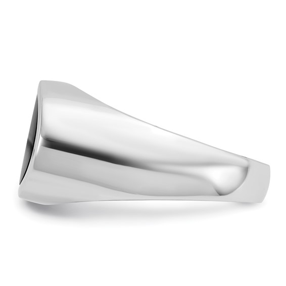 IB Goodman 14k White Gold Mens East-West Oval Onyx Complete Ring