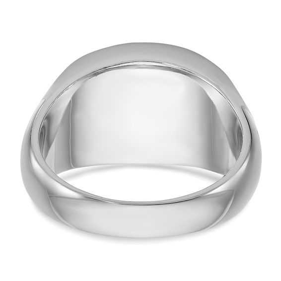 IB Goodman 14k White Gold Mens East-West Oval Onyx Complete Ring