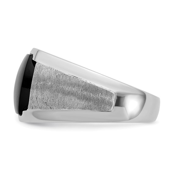 IBGoodman 14k White Gold Men's Polished and Satin Gemstone Ring Mounting