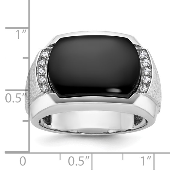 IBGoodman 14k White Gold Men's Polished and Satin Gemstone Ring Mounting