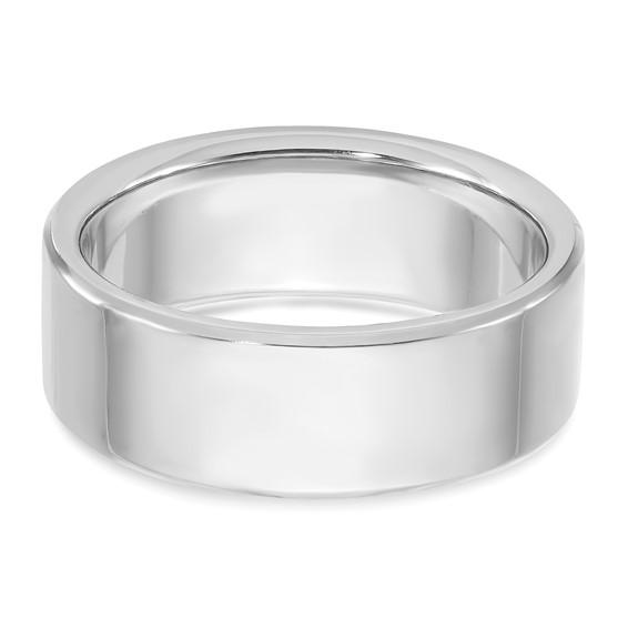 IB Goodman 14k White Gold Mens Satin Lab Created Sapphire and 1/8 carat Diamond Complete Ring