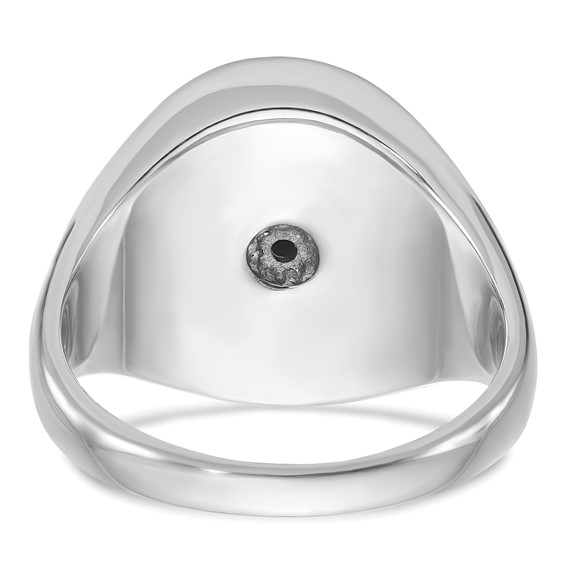 IB Goodman 14k White Gold Mens Oval Onyx and 1/10 carat Diamond Complete Ring