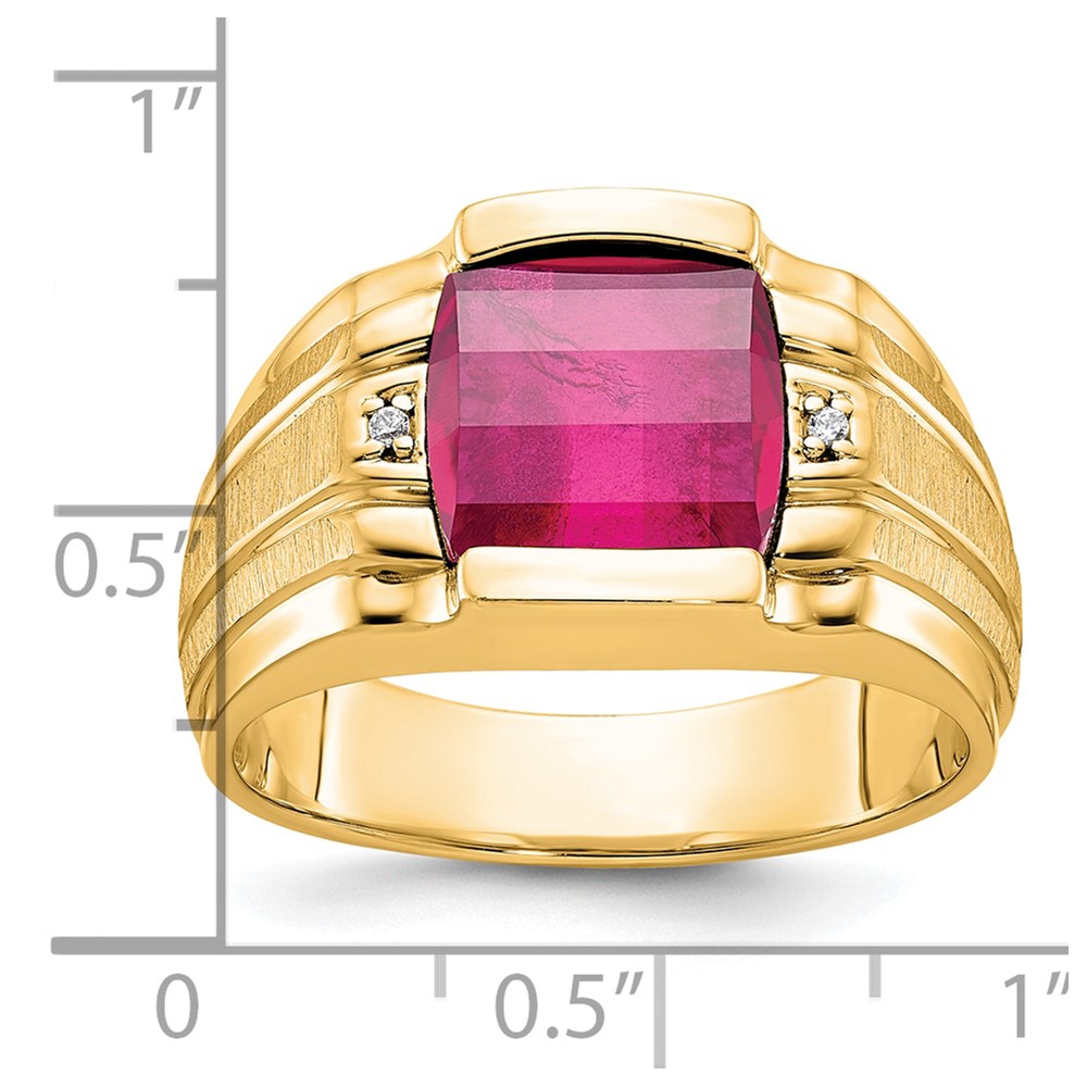 10k IBGoodman Men's Satin Cr. Ruby and Diamond Complete Ring (B84685-0YCR/A)