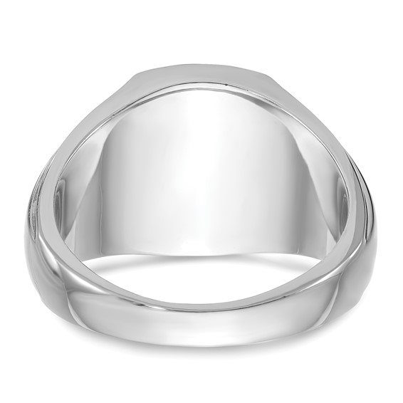 IB Goodman 14k White Gold Mens Cushion Onyx and 1/8 carat Diamond Complete Ring