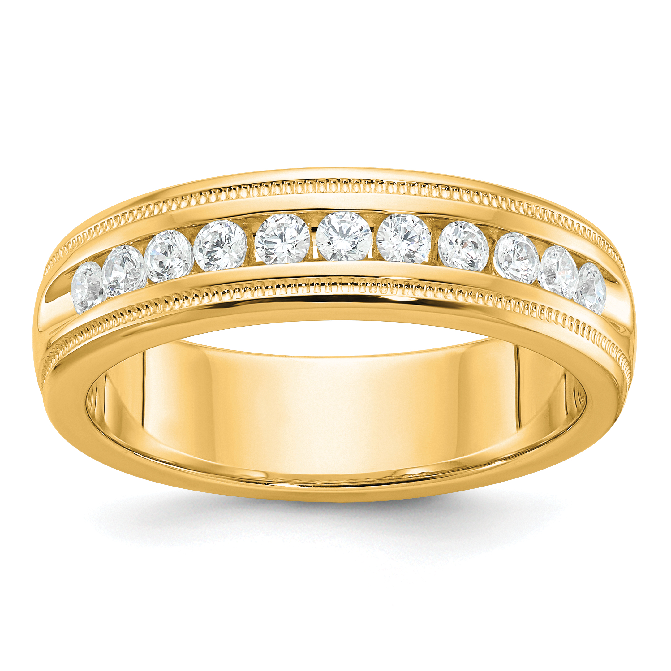 IBGoodman 10k Men's Polished and Milgrain 11-Stone 1/2 Carat A Quality Diamond Ring (B90514-0YA)