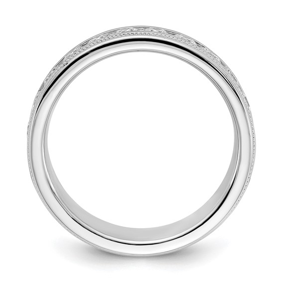 IBGoodman 14k White Gold 1 carat Lab Grown Diamond VS/SI+ G+ Complete Polished and Miligrain Eleven Stone Men's Ring