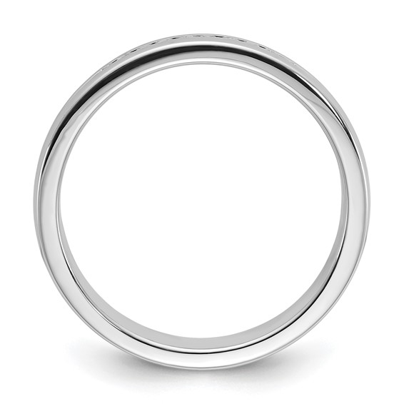 IBGoodman 14k White Gold Men's Polished and Grooved Square 10-Stone 1/4 Carat AA Quality Diamond Ring