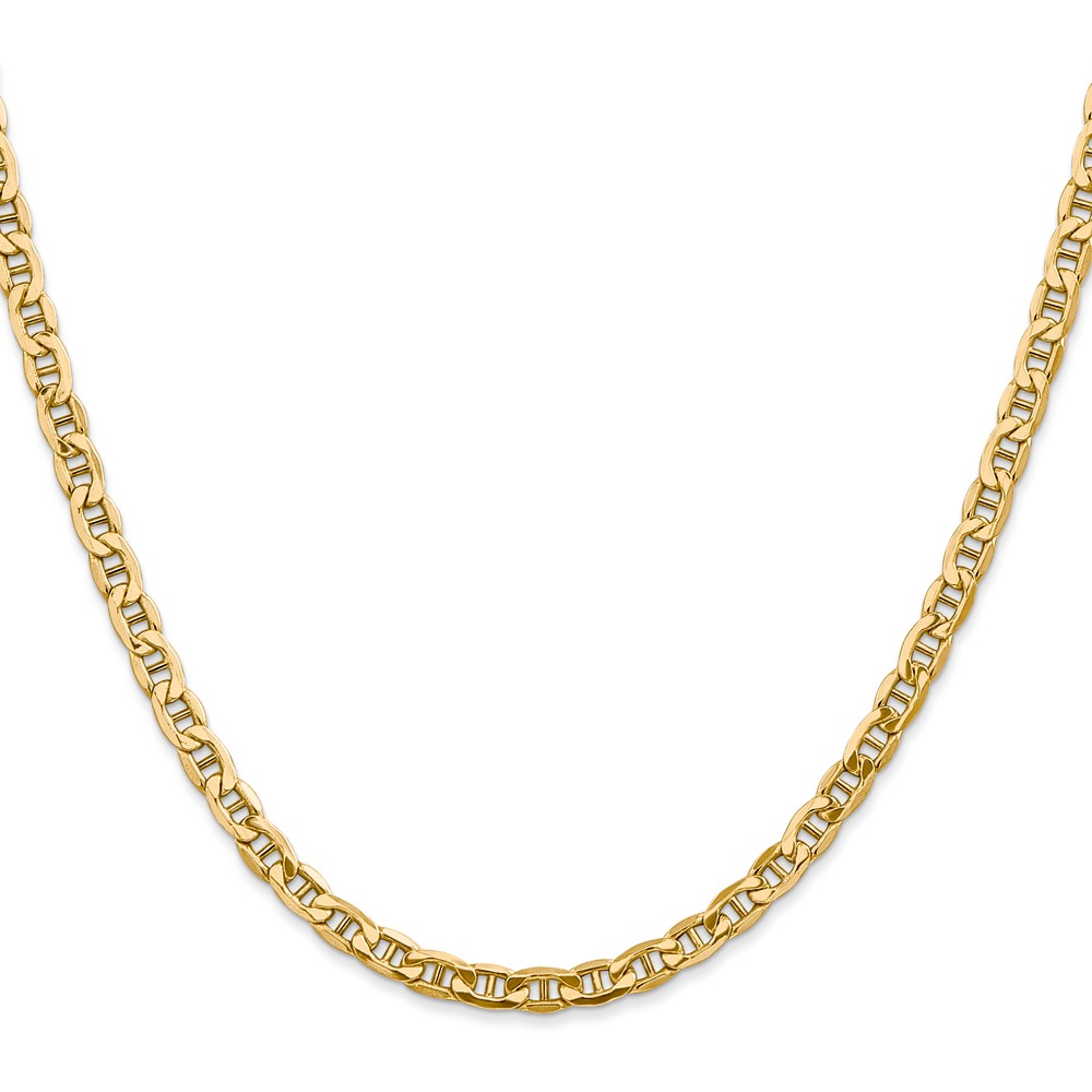 14K 24 inch 4mm Semi-Solid Anchor with Lobster Clasp Chain (BC100-24)