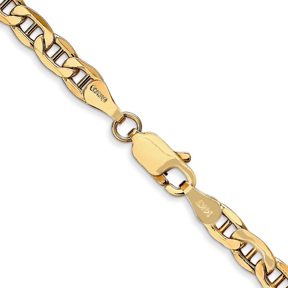 14K 24 inch 4mm Semi-Solid Anchor with Lobster Clasp Chain (BC100-24)