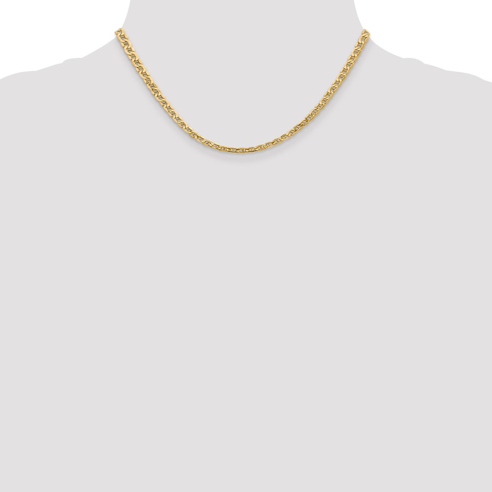 14K 16 inch 4mm Semi-Solid Anchor with Lobster Clasp Chain (BC100-16)