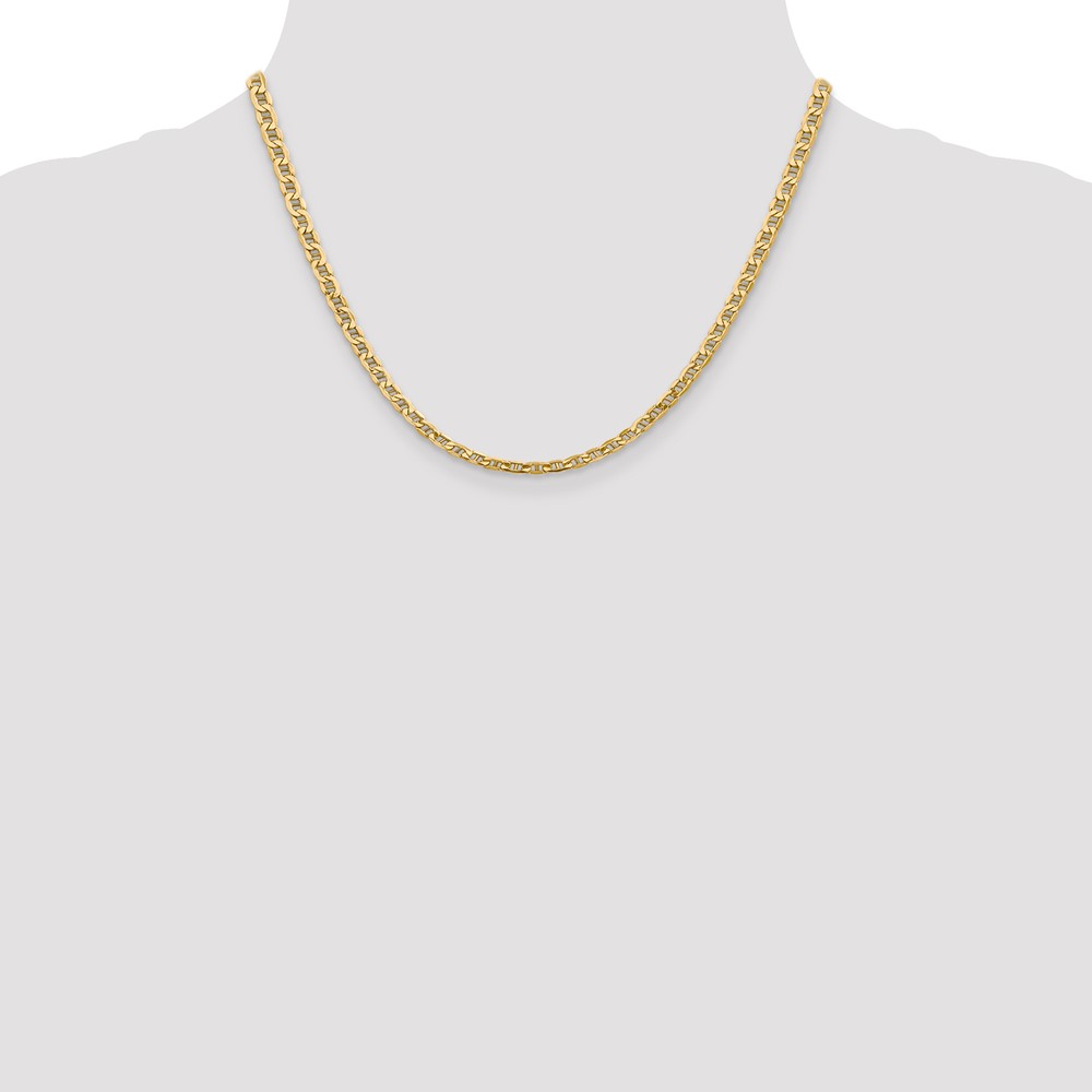 14K 18 inch 4mm Semi-Solid Anchor with Lobster Clasp Chain (BC100-18)