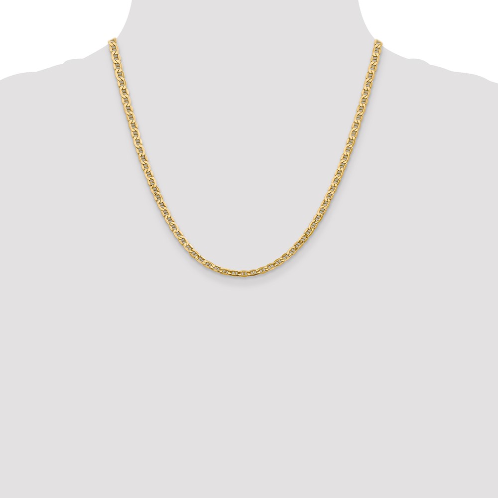 14K 20 inch 4mm Semi-Solid Anchor with Lobster Clasp Chain (BC100-20)
